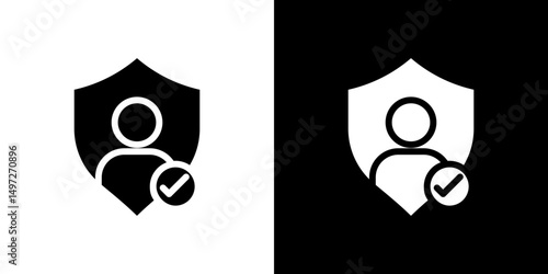 Authentication icon Vector in flat style. Collection silhouettes