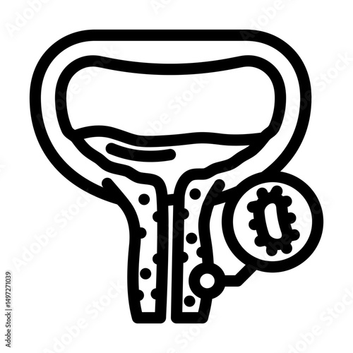 urethritis urology line icon vector illustration