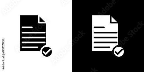Accept document icon Vector in flat style. Collection silhouettes