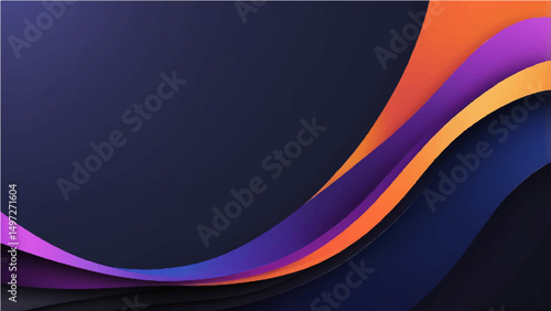 Abstract Blue Wave Design Background with Curves and Light Patterns