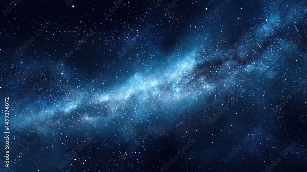 Naklejka premium A 4K photo of cosmic Blue Galaxy Background.