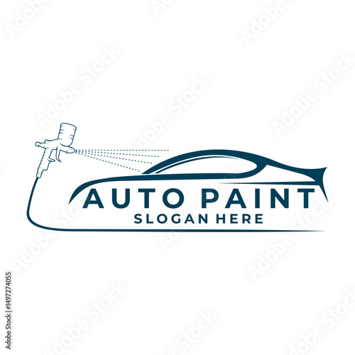 Auto Paint logo design vector template. Simple car painting logo design icon