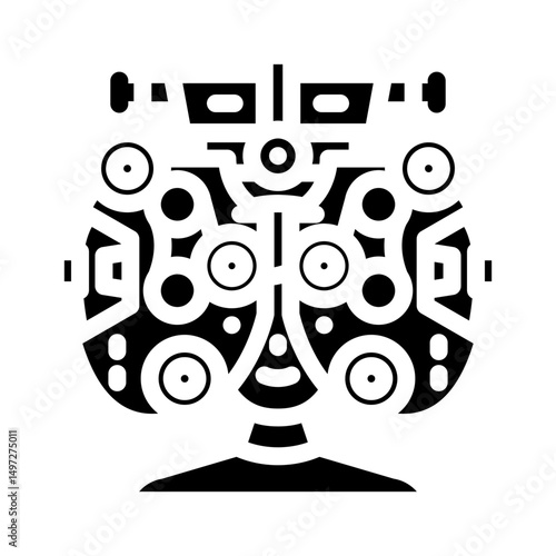 health check optometry vision eye glyph icon vector illustration