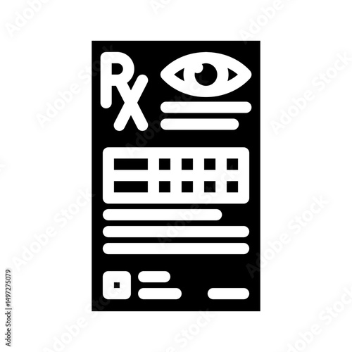 prescription optometry vision eye glyph icon vector illustration
