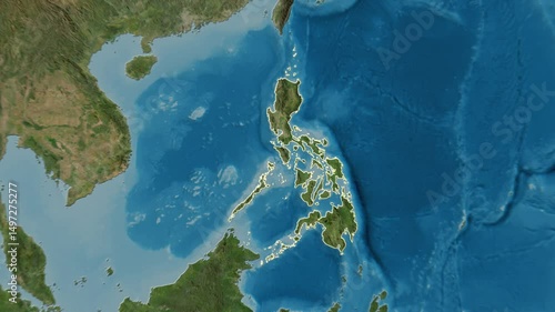 Philippines map - solid. Border. 