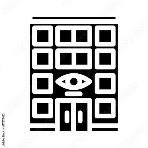 clinic optometry vision eye glyph icon vector illustration