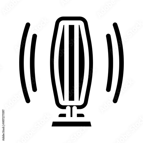 uv sanitizing lamp smart home glyph icon vector illustration