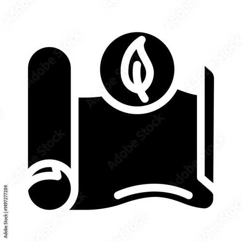 eco friendly yoga mat outdoor fitness glyph icon vector illustration