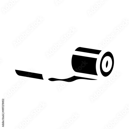 unrolling toilet paper glyph icon vector illustration