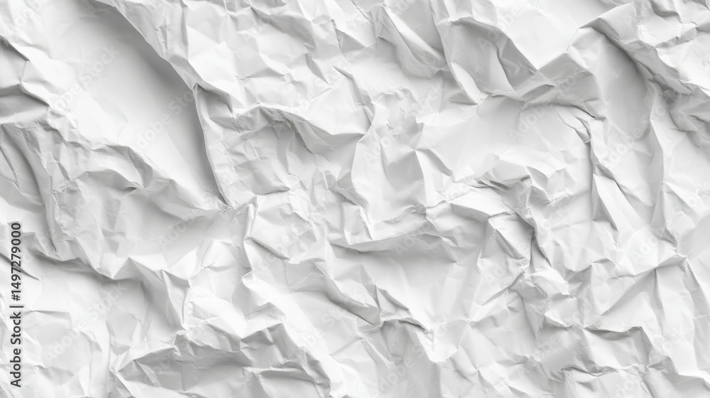 Fototapeta premium A 4K photo of crumpled Paper Texture - White Abstract Background.
