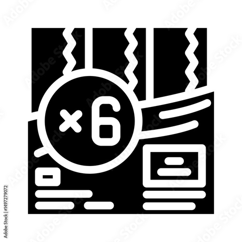 six pack toilet paper glyph icon vector illustration