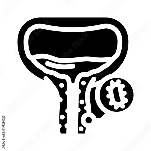 urethritis urology glyph icon vector illustration