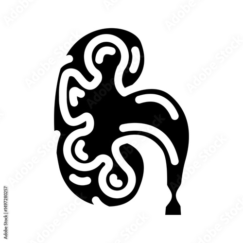 hydronephrosis urology glyph icon vector illustration