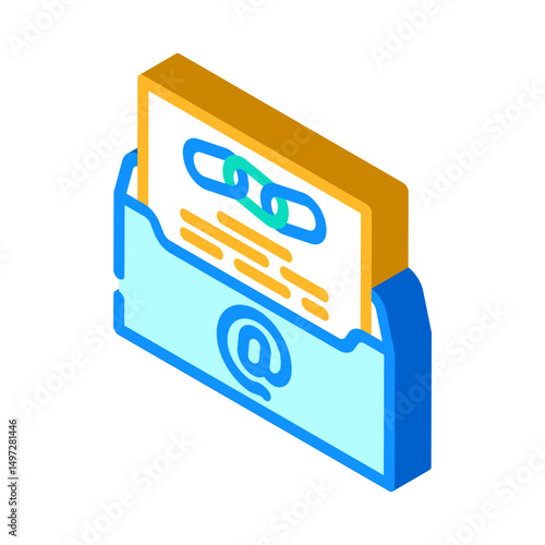 referral email invitation isometric icon vector illustration