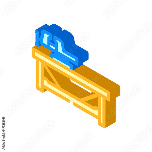 workbench vice clamp garage isometric icon vector illustration