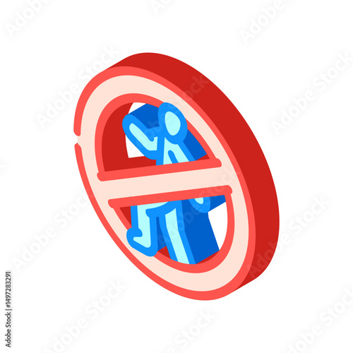 no entry information isometric icon vector illustration