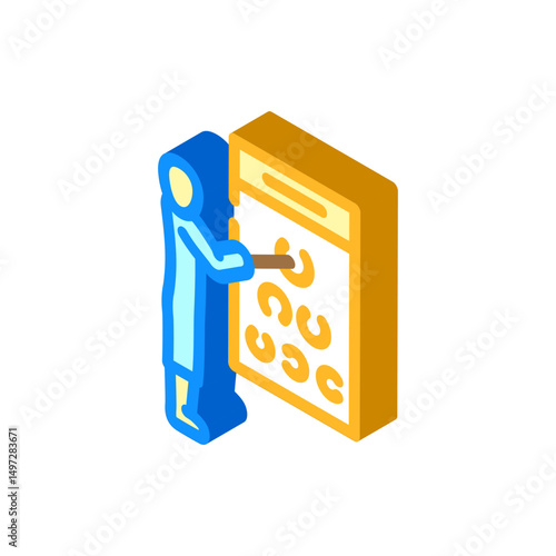 test optometry vision eye isometric icon vector illustration