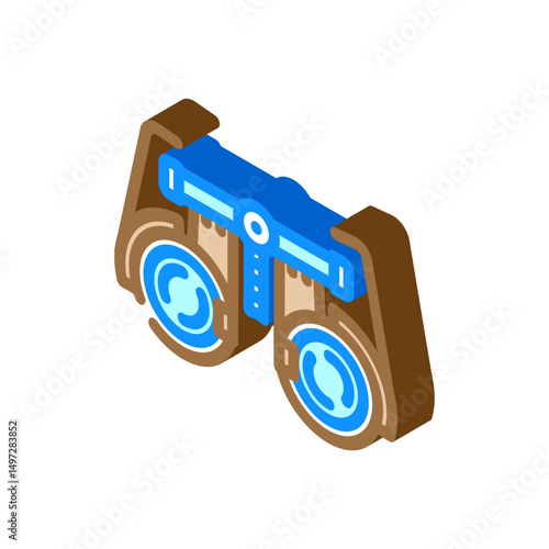 equipment optometry vision eye isometric icon vector illustration
