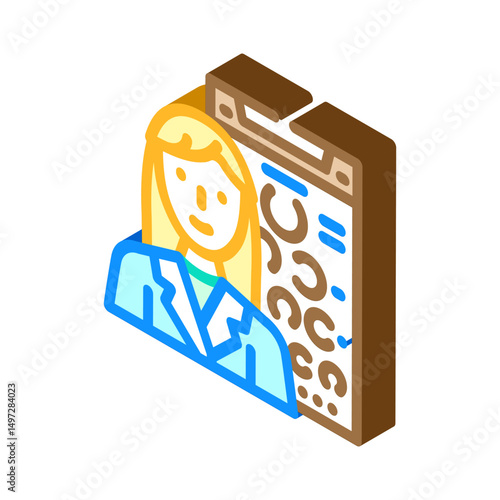 optometrist optometry vision eye isometric icon vector illustration