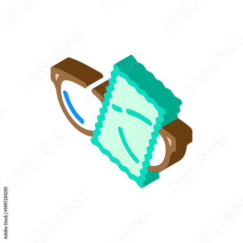 lens cleaning cloth optometry vision isometric icon vector illustration