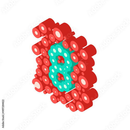 color vision test optometry eye isometric icon vector illustration