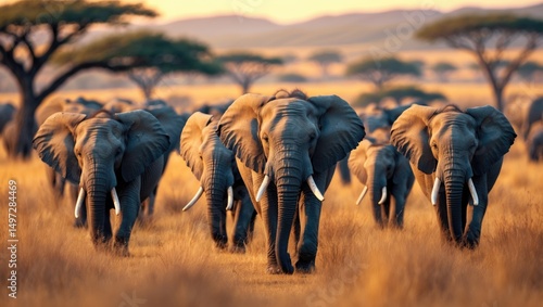 Elephants Roaming Wild in South Africa