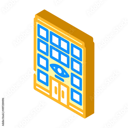 clinic optometry vision eye isometric icon vector illustration