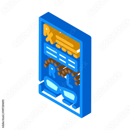 prescription glasses optometry vision isometric icon vector illustration