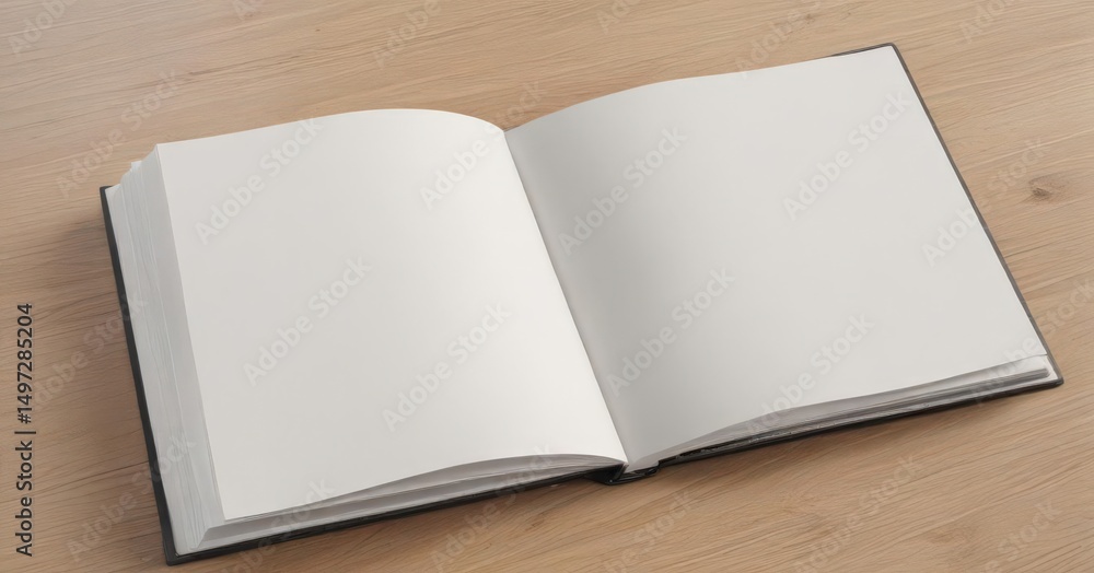 Fototapeta premium Blank photo album mockup, open vertical, ready for design , elegant, brochure, scrapbook