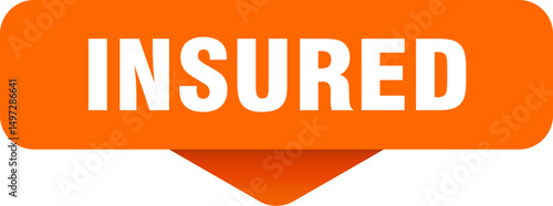 insured sticker. insured sign on transparent background
