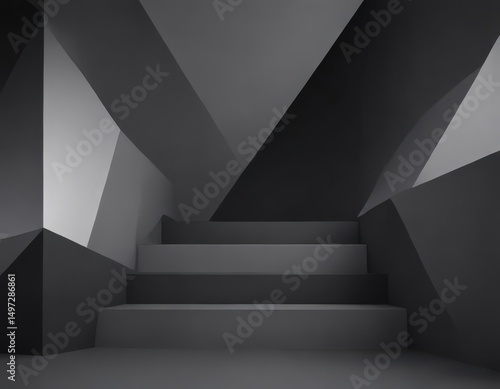 Subtle black to grey gradient, minimalist geometric shapes ,  background texture,  shapes