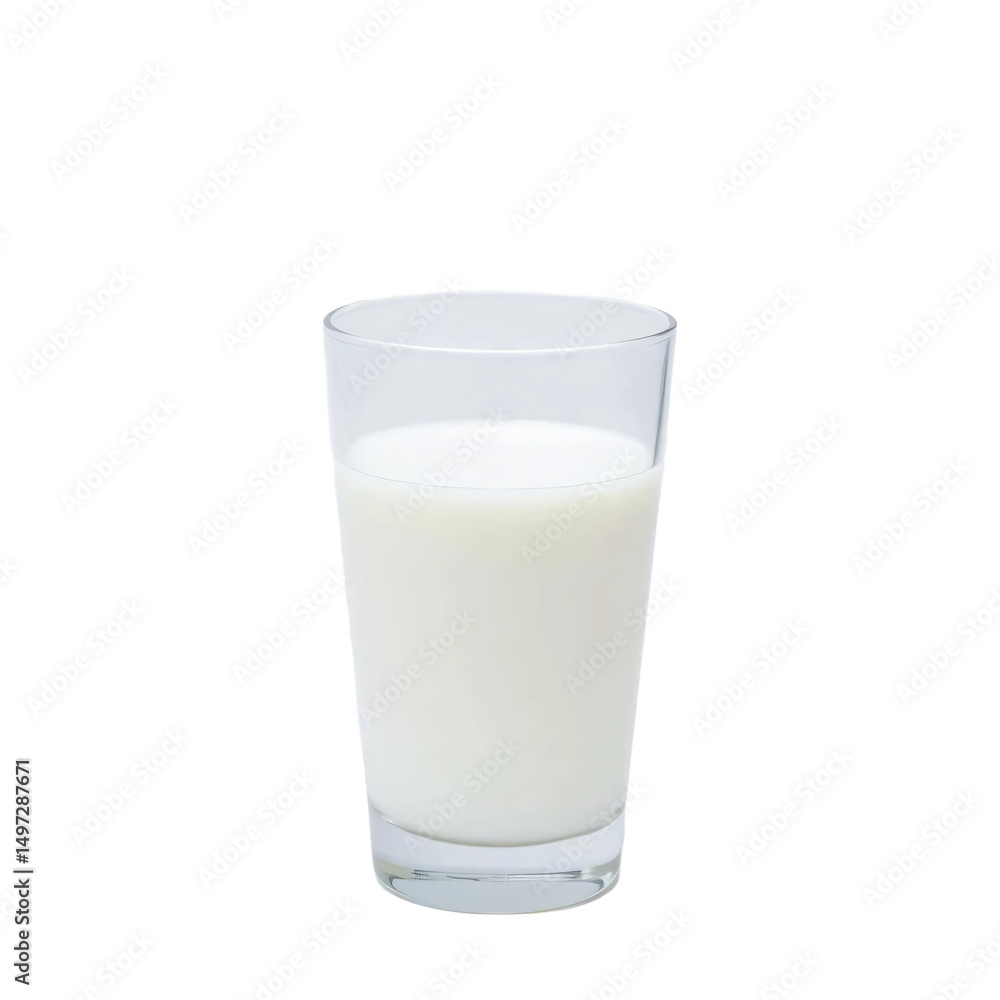 A glass of milk isolated on transparent background A glass of milk isolated on transparent background