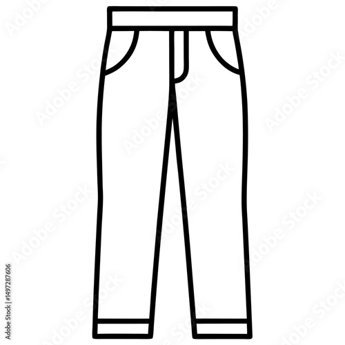 Formal pant line art icon on white background.