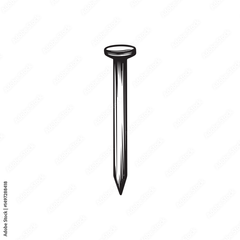 Vector illustration of a nail with clear and detailed design, perfect for construction, home repair isolated on white background. Vector illustration of a nail with clear and detailed design, perfect for construction, home repair isolated on white background.