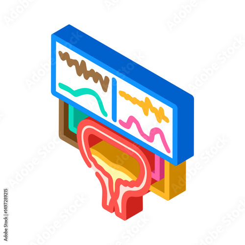 urodynamic testing urology isometric icon vector illustration