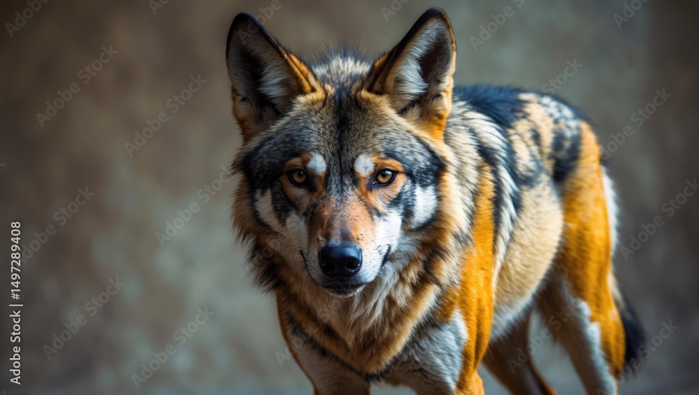 Fototapeta premium Image of a Lycaon, also known as Wild Dog or Painted Wolf