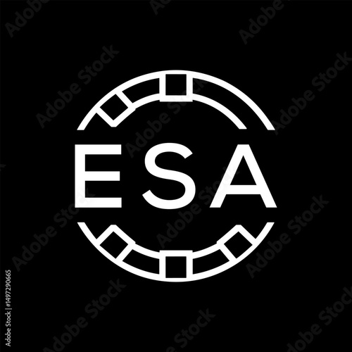 ESA Minimalist ESA  Logo Design on Black Background – ESA Later Logo, Modern Circular Branding Concept
