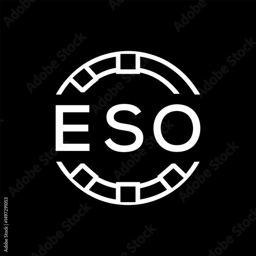 ESO Minimalist ESO  Logo Design on Black Background – ESO Later Logo, Modern Circular Branding Concept
