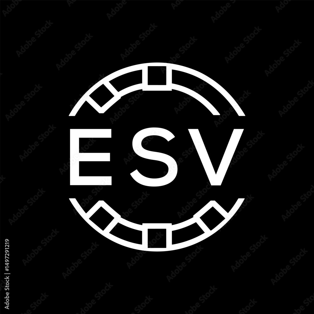 Obraz premium ESV Minimalist ESV Logo Design on Black Background – ESV Later Logo, Modern Circular Branding Concept 