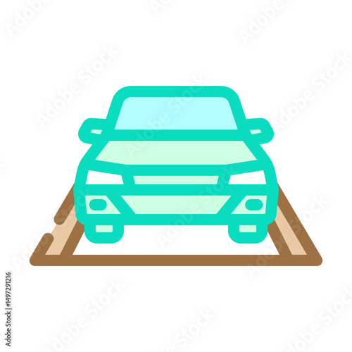 car highway road color icon vector illustration
