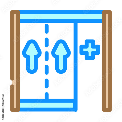 emergency lane highway road color icon vector illustration