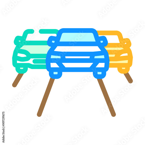 traffic flow highway road color icon vector illustration