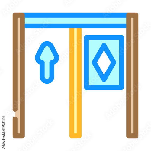 hov lane highway road color icon vector illustration
