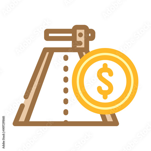 toll highway road color icon vector illustration