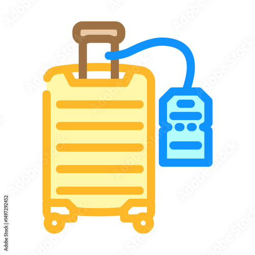 baggage claim hospitality hotel color icon vector illustration