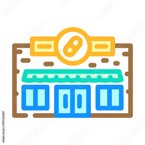 drugstore shop color icon vector illustration