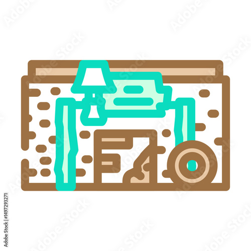junk shop shop color icon vector illustration