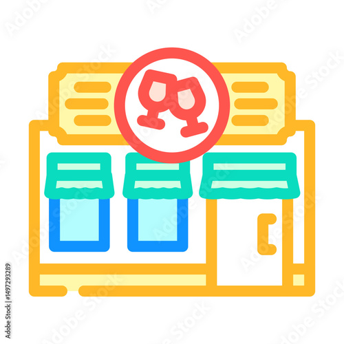 liquor store shop color icon vector illustration