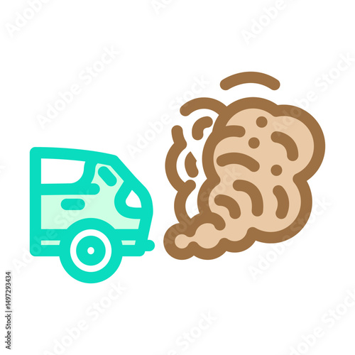 car visible exhaust fumes air pollution color icon vector illustration
