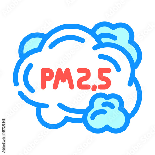 smog cloud labeled air pollution color icon vector illustration